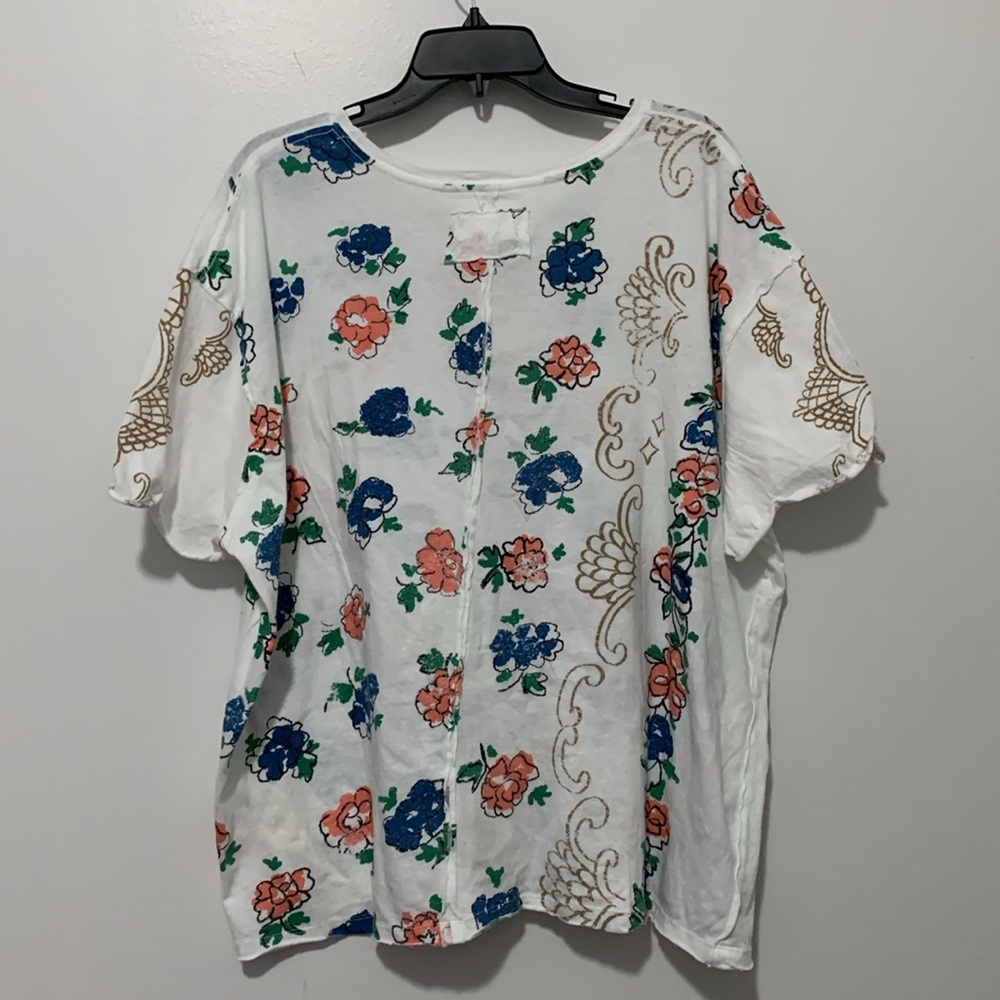 FREE PEOPLE We The Free Nina Boheme Printed Tee White - Picture 7 of 11